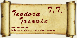 Teodora Tošović vizit kartica